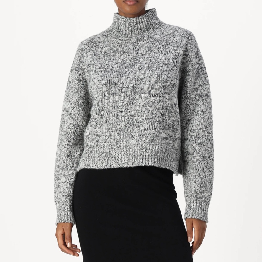 Bravo black and white Women's Mock-Neck Sweater
